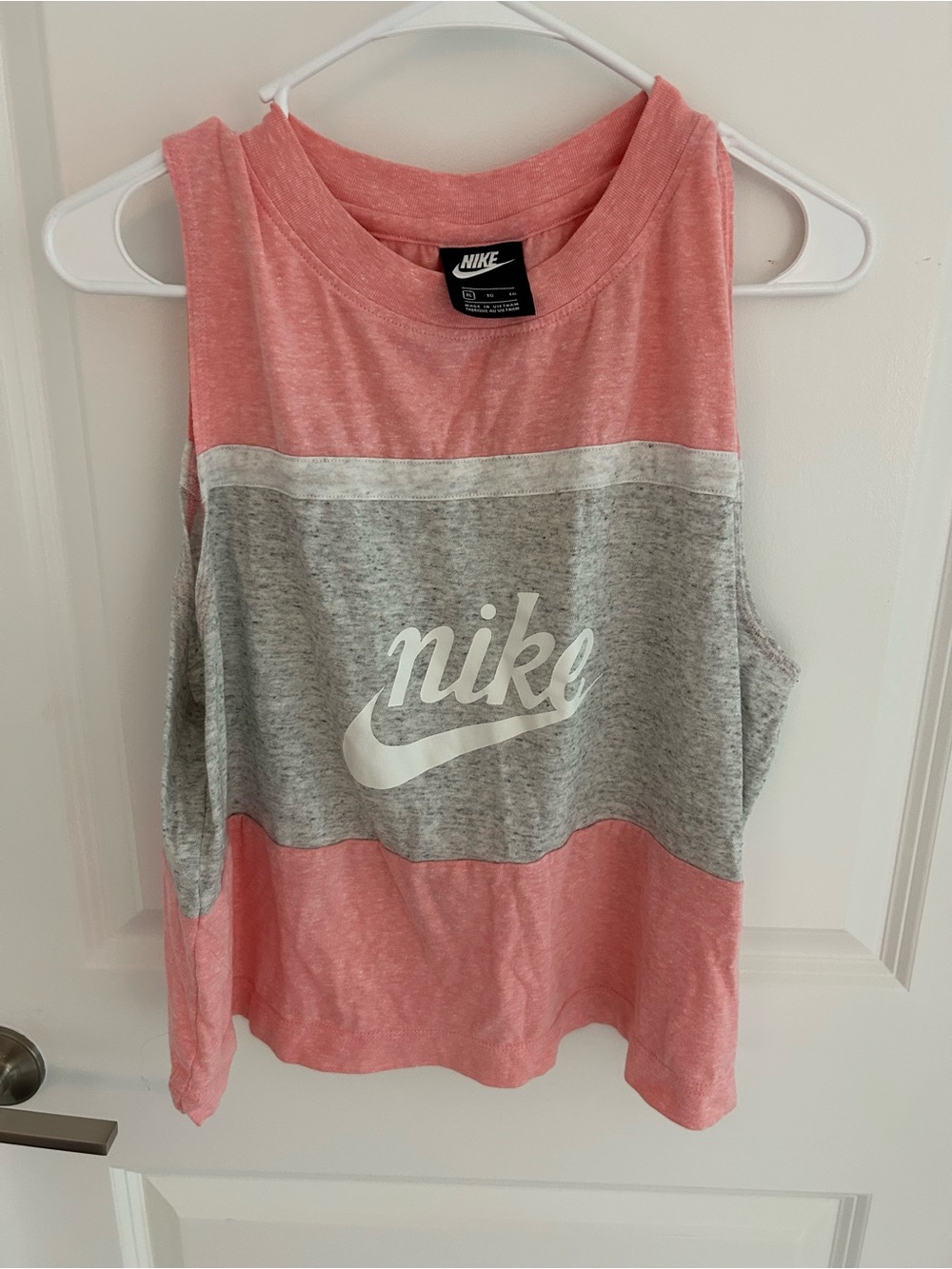 Nike Colorblock Pink and Gray Muscle Tank